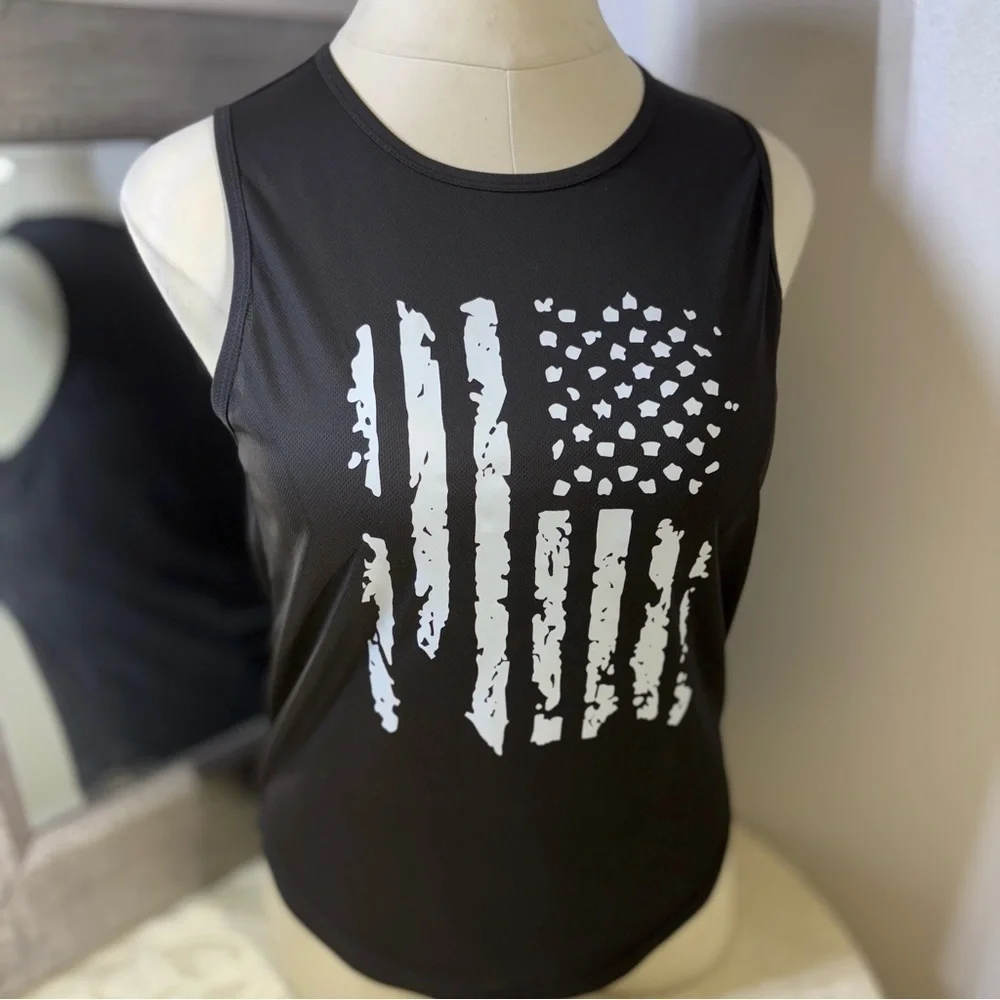 Black Muscle Tee with Graphic Design